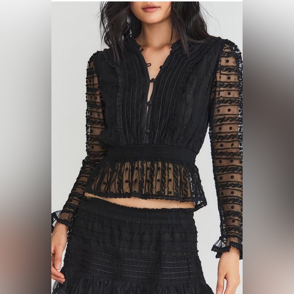 Loveshackfancy Baine Lace Blouse